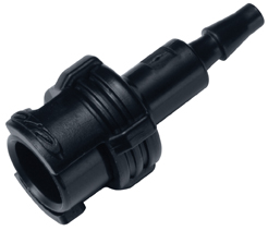 SMFDM3MBLK SMFDM3MBLK - Submini.-Kupplung Acetal mit 3,0 mm Schlauchtülle mit Absperrung, schwarz