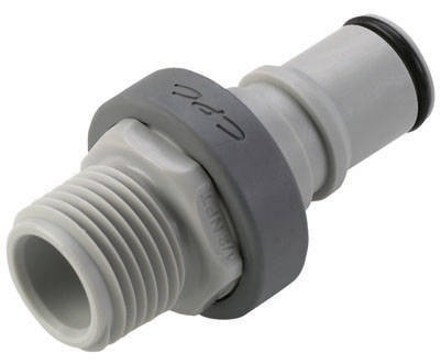 NS6D24008HC - Stecker PP mit konischem AG 1/2" NPT mit Absperrung, Non-Spill, Hastelloy-C® Feder