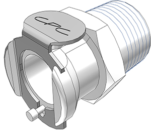 PLC10006BSPT PLC10006BSPT - Kupplung Acetal mit konischem AG 3/8" BSPT ohne Absperrung