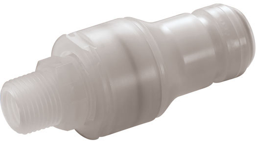 CQGD06200212 - Stecker PP 3/4" MNPT mit Absperrung Non-Spill, High-Purity