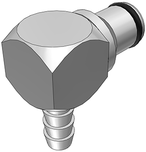 LC23004 - Stecker MS-VC mit Winkel-Schlauchtülle 6,4 mm ohne Absperrung