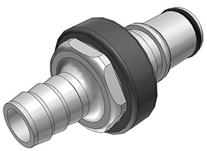 NS6D22008 - Stecker PP mit Schlauchtülle 12,7 mm mit Absperrung, Non-Spill