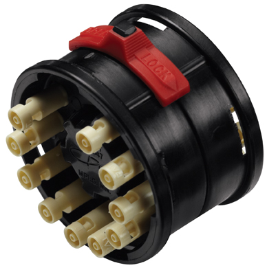 TT100112 - Zehnfachverbinder komplett, Polypropylen mit 1,6 mm Einsätzen ohne Absperrung