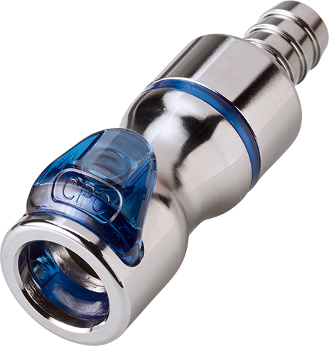 LQ4D17006BLUV LQ4D17006BLUV - Kupplung MS-VC mit Schlauchtülle 9,5 mm mit Absperrung, blau, Non-Spill, FKM-Dichtung